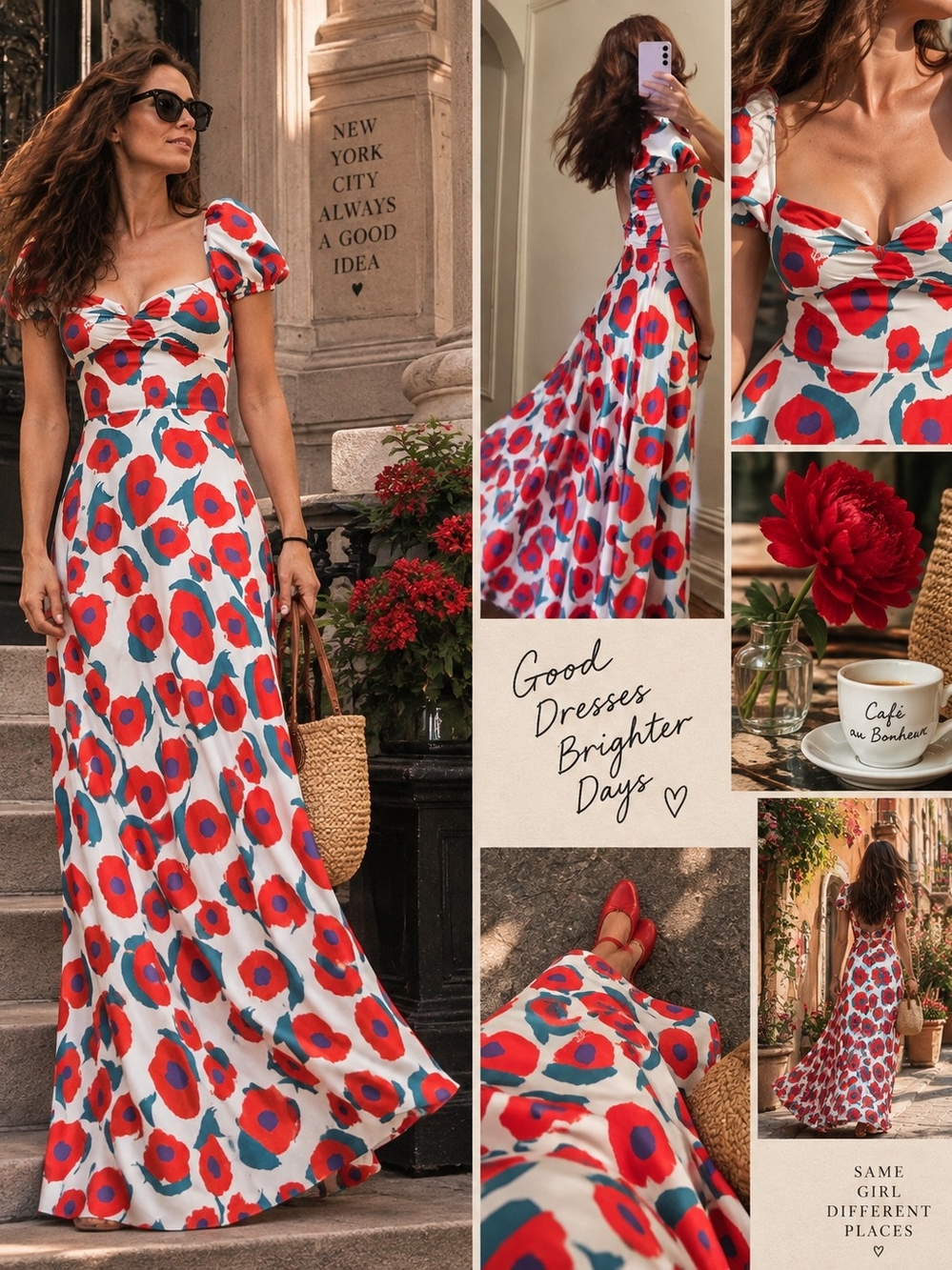 SAU LEE Paloma Maxi Gown / Floral Maxi Dress, size US 2 (S)